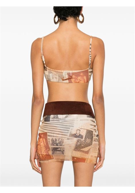 mesh bra woman ecru grey and red JEAN PAUL GAULTIER | 26/01-W-TO414-M013P030830